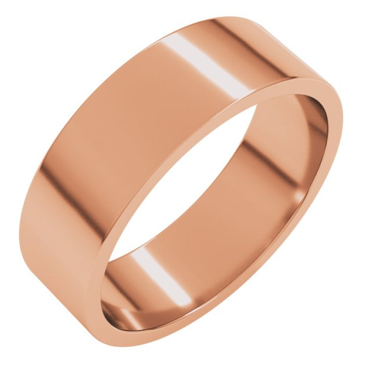 10K Rose Gold 6 mm Flat Band Size 9.5