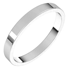 14K White Gold 2.5 mm Flat Band Size 9