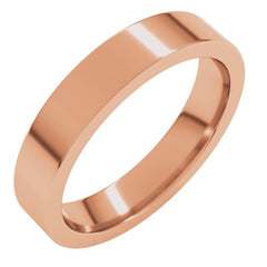 14K Rose Gold 4 mm Comfort-Fit Flat Band Size 11.5
