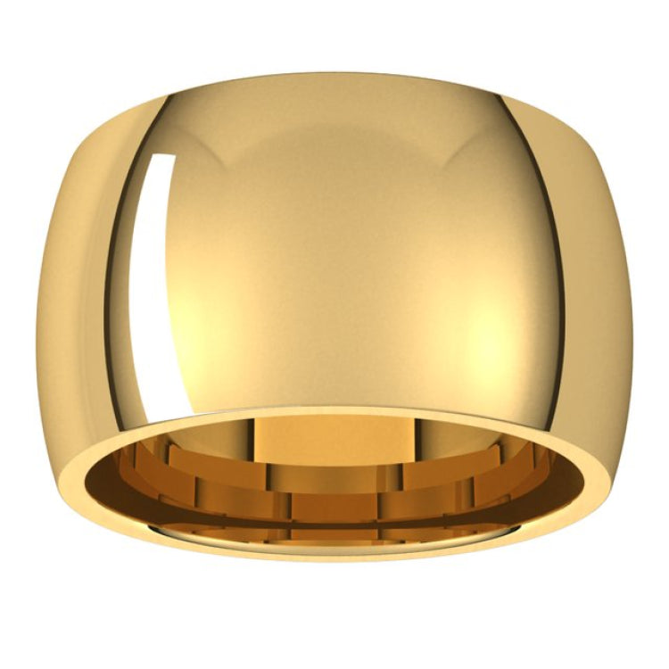 10K Yellow Gold 12 mm Comfort-Fit Half Round Band Size 5