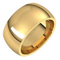 10K Yellow Gold 10 mm Comfort-Fit Half Round Band Size 7.5