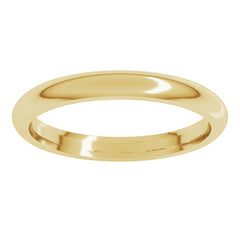 10K Yellow Gold 2.5 mm Comfort-Fit Half Round Band Size 8.5