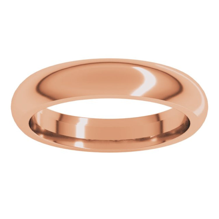 10K Rose Gold 4 mm Comfort-Fit Half Round Band Size 8