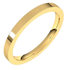 14K Yellow Gold 2 mm Comfort-Fit Flat Band Size 6