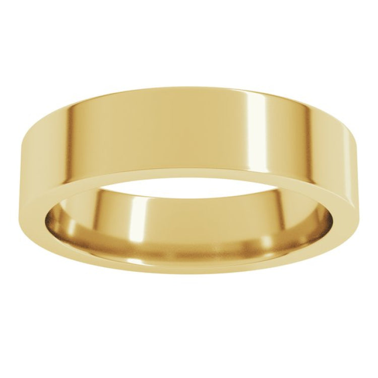 14K Yellow Gold 5 mm Comfort-Fit Flat Band Size 14