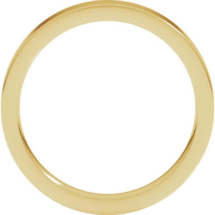 14K Yellow Gold 3 mm Comfort-Fit Flat Band Size 4