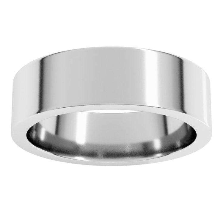 14K White Gold 6 mm Comfort-Fit Flat Band Size 12