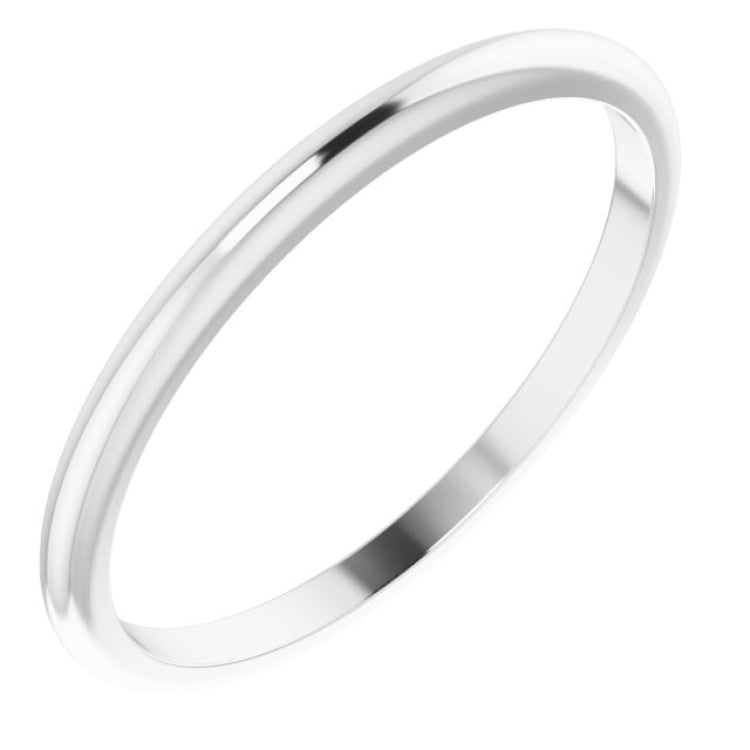 10K White Gold 1.5 mm Half Round Band Size 3