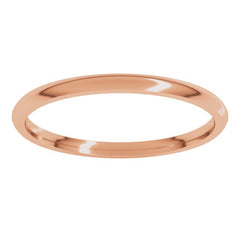 14K Rose Gold 1.5 mm Lightweight Comfort-Fit Half Round Band Size 5.5
