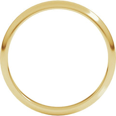 14K Yellow Gold 2.5 mm Half Round Band Size 2.5