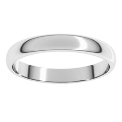 Sterling Silver 3 mm Lightweight Half Round Band Size 9