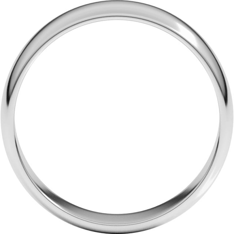Sterling Silver 6 mm Lightweight Half Round Band Size 9.5