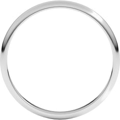Sterling Silver 2 mm Lightweight Half Round Band Size 7