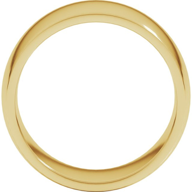 14K Yellow Gold 10 mm Lightweight Comfort-Fit Half Round Band Size 6.5