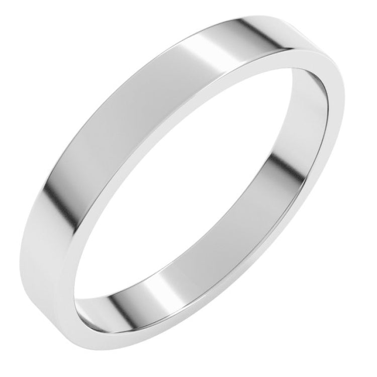 14K White Gold 3 mm Flat Band Size 6