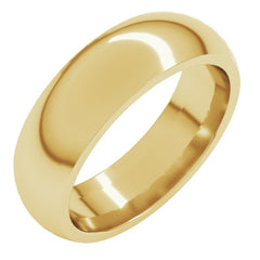 14K Yellow Gold 6 mm Comfort-Fit Half Round Band Size 6