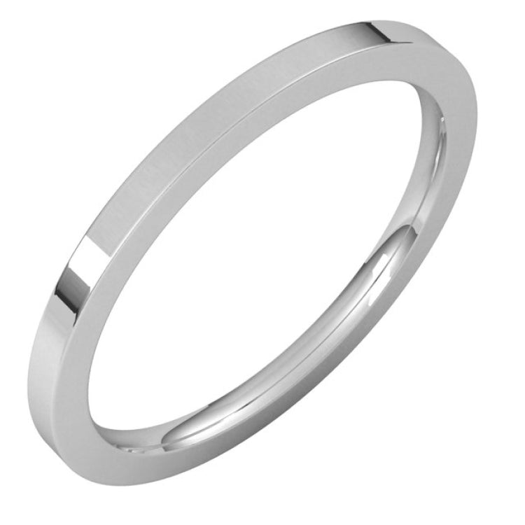 14K White Gold 1.5 mm Comfort-Fit Flat Band Size 11