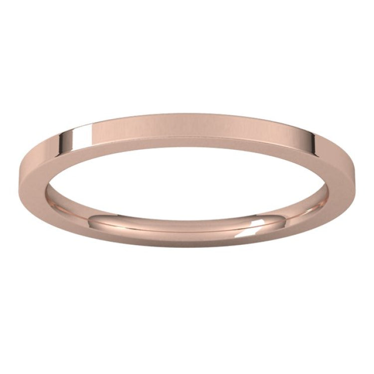 14K Rose Gold 1.5 mm Comfort-Fit Flat Band Size 6.5