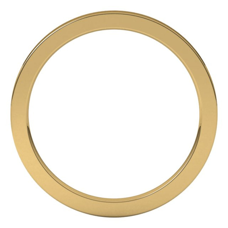 14K Yellow Gold 1.5 mm Comfort-Fit Flat Band Size 7.5