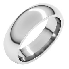14K White Gold 6 mm Comfort-Fit Half Round Band Size 8