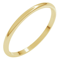 14K Yellow Gold 1.5 mm Lightweight Half Round Band Size 10