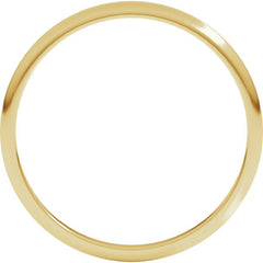 14K Yellow Gold 1.5 mm Lightweight Half Round Band Size 6.5