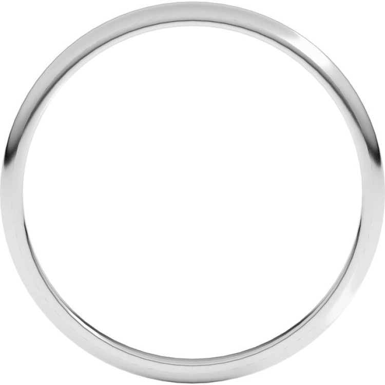 14K White Gold 1.5 mm Lightweight Half Round Band Size 7.5