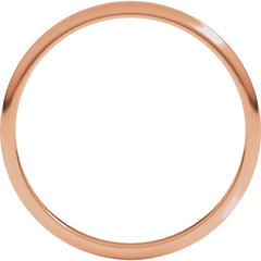 14K Rose Gold 1.5 mm Lightweight Half Round Band Size 7