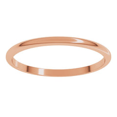 14K Rose Gold 1.5 mm Lightweight Half Round Band Size 7