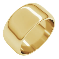 14K Yellow Gold 10 mm Half Round Band Size 8