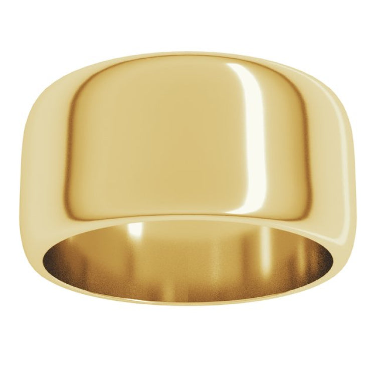 14K Yellow Gold 10 mm Half Round Band Size 8
