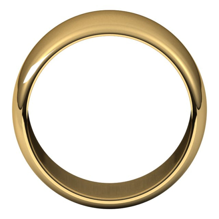 14K Yellow Gold 12 mm Half Round Band Size 9