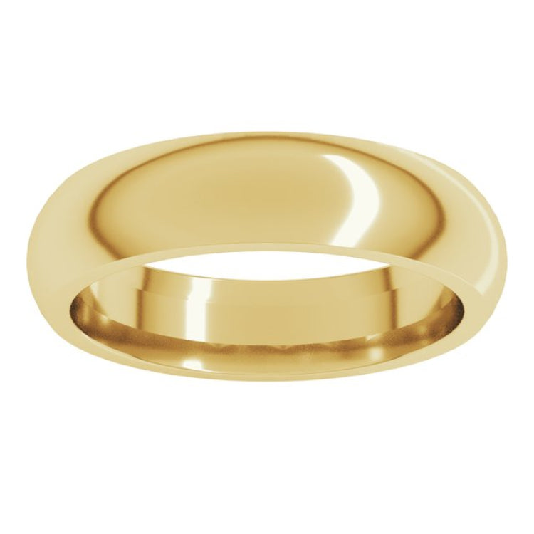 18K Yellow Gold 5 mm Comfort-Fit Half Round Band Size 9