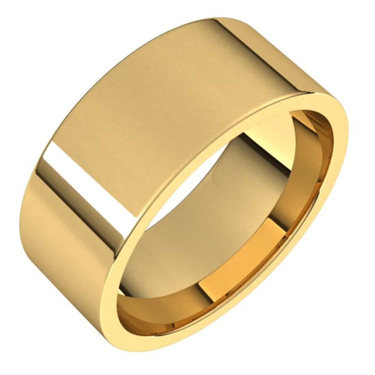 14K Yellow Gold 8 mm Lightweight Comfort-Fit Flat Band Size 9