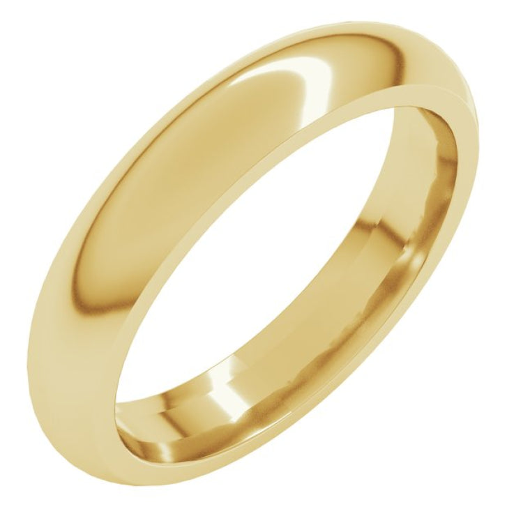 10K Yellow Gold 4 mm Comfort-Fit Half Round Band Size 12