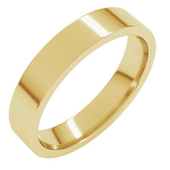 14K Yellow Gold 4 mm Lightweight Comfort-Fit Flat Band Size 5.5