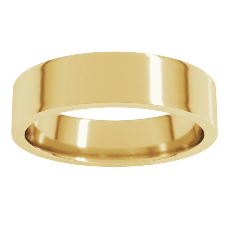 14K Yellow Gold 5 mm Lightweight Comfort-Fit Flat Band Size 8.5