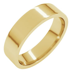 18K Yellow Gold 5 mm Lightweight Comfort-Fit Flat Band Size 8