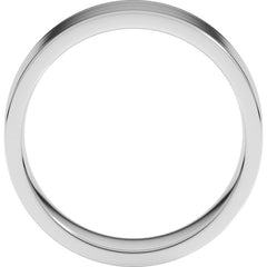 14K White Gold 7 mm Lightweight Comfort-Fit Flat Band Size 5