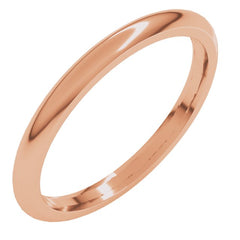 14K Rose Gold 2 mm Comfort-Fit Half Round Band Size 5.5