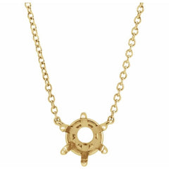 14K Yellow Gold 4.5 mm Round Solitaire 18" Necklace Mounting
