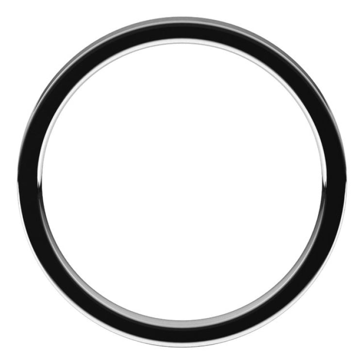 10K White Gold 2 mm Flat Comfort Fit Light Band Size 10