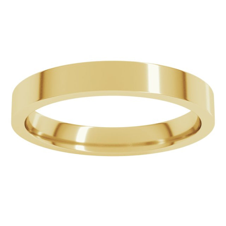 14K Yellow Gold 3 mm Flat Comfort Fit Light Band Size 12.5