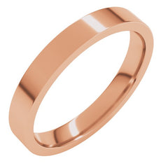 10K Rose Gold 3 mm Flat Comfort Fit Light Band Size 4