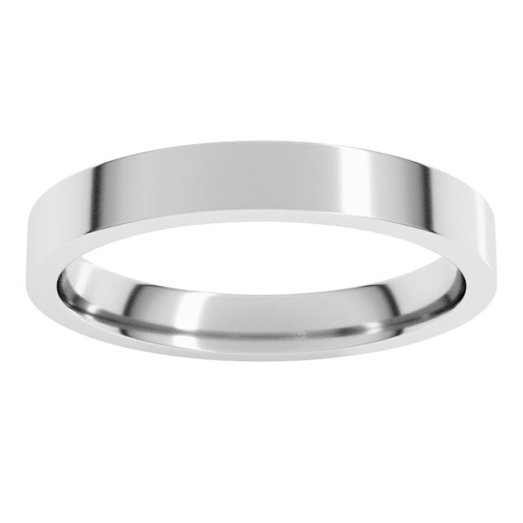 14K White Gold 3 mm Lightweight Comfort-Fit Flat Band Size 5