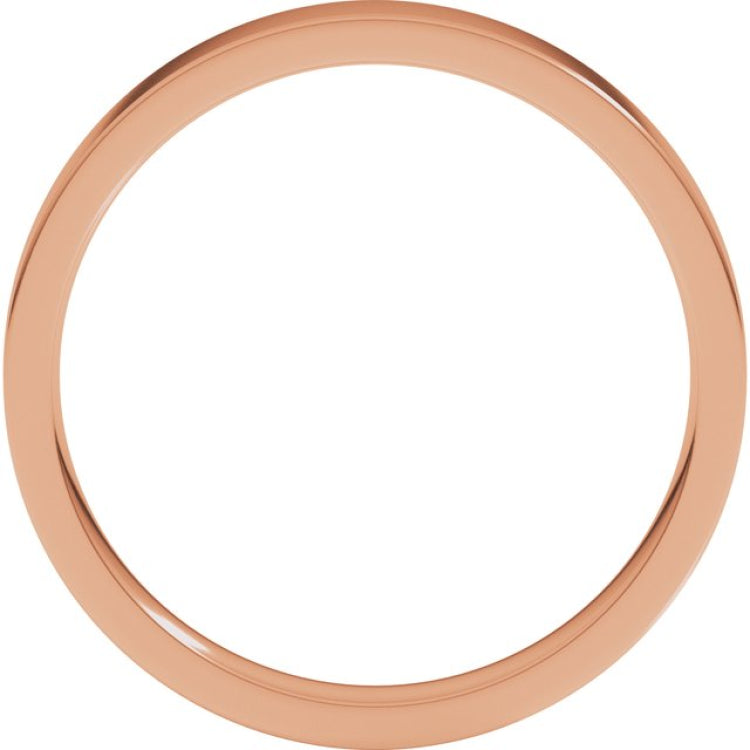 18K Rose Gold 3 mm Flat Comfort Fit Light Band Size 5
