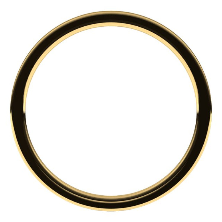 10K Yellow Gold 1 mm Flat Comfort Fit Light Band Size 6.5