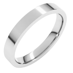 14K White Gold 3 mm Flat Comfort Fit Light Band Size 6