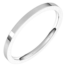14K White Gold 1.5 mm Lightweight Comfort-Fit Flat Band Size 7