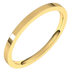 14K Yellow Gold 1.5 mm Lightweight Comfort-Fit Flat Band Size 8